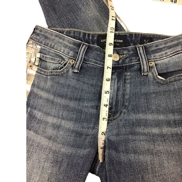 LUCKY BRAND LOLITA Metallic SILVER STRIPE SKINNY JEANS Size 26 - Picture 4 of 10